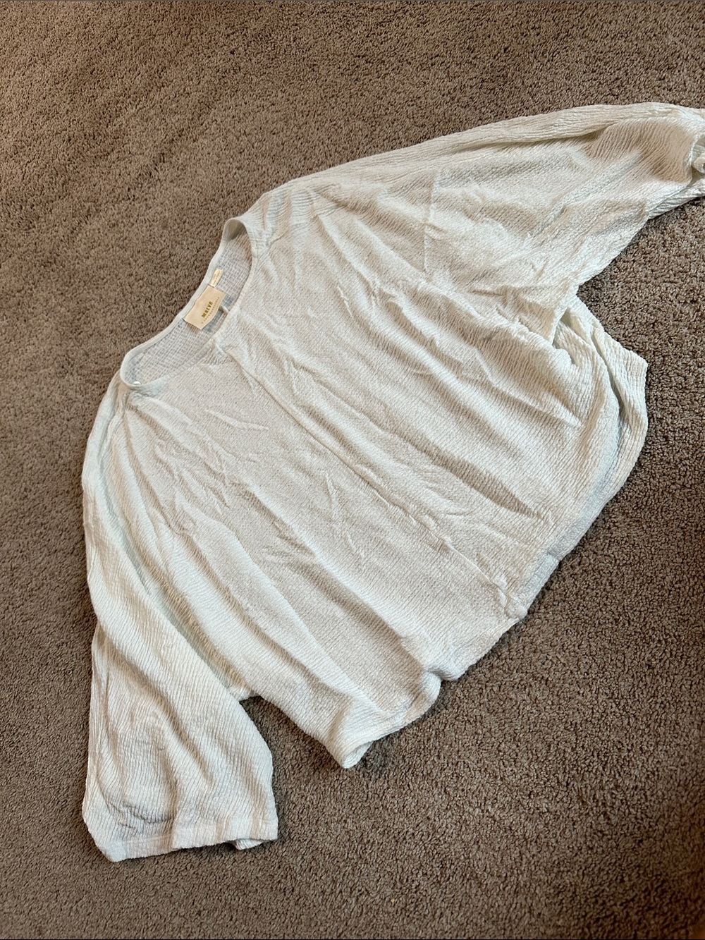 Anthropologie Light Cream Scoop-Neck Knit Top